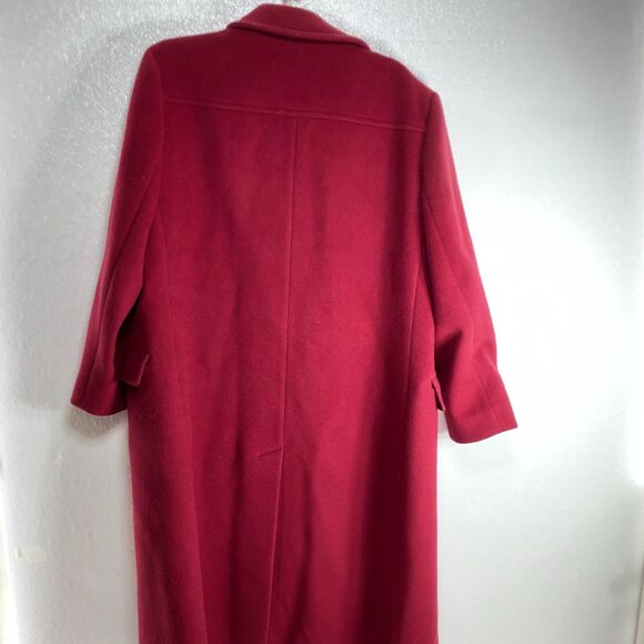 Pendleton Vintage Trench Coat Womens Size 14 Maroon Red 100% Wool Made in USA - Picture 3 of 14